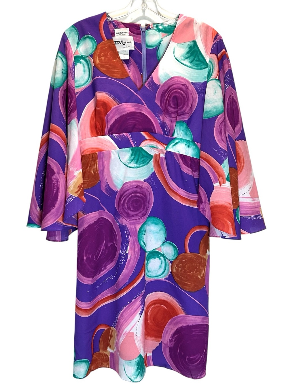 VTG Liberty House of Hawaii Bold Midi Dress by Tori Richard Honolulu - Size 14